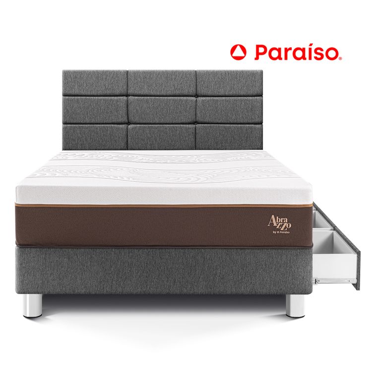 Dormitorio Royal Abrazzo con Cajones con Blocks 1.5 Plazas Gris