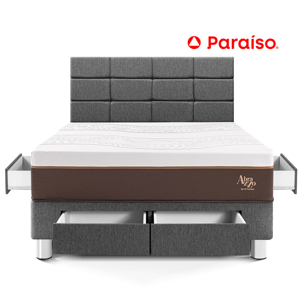 Dormitorio Royal Abrazzo con Cajones con Blocks 2 Plazas Gris