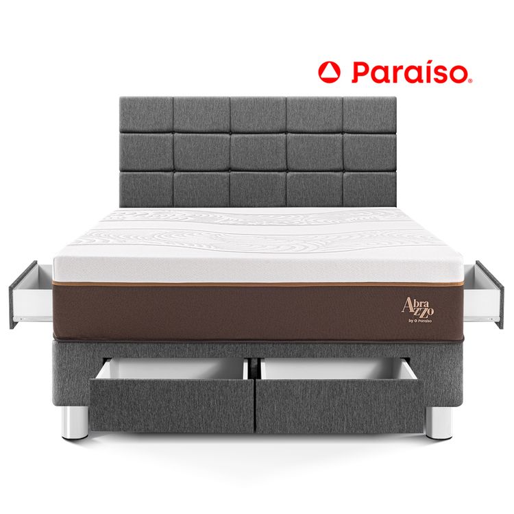 Dormitorio Royal Abrazzo con Cajones con Blocks Queen Gris