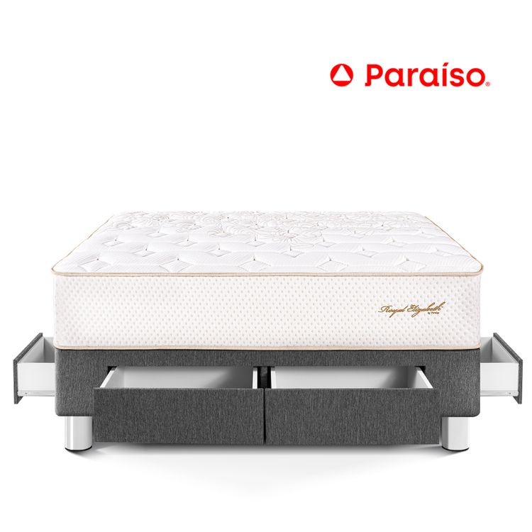 Cama Royal Elizabeth con Cajones 2 Plazas Charcoal