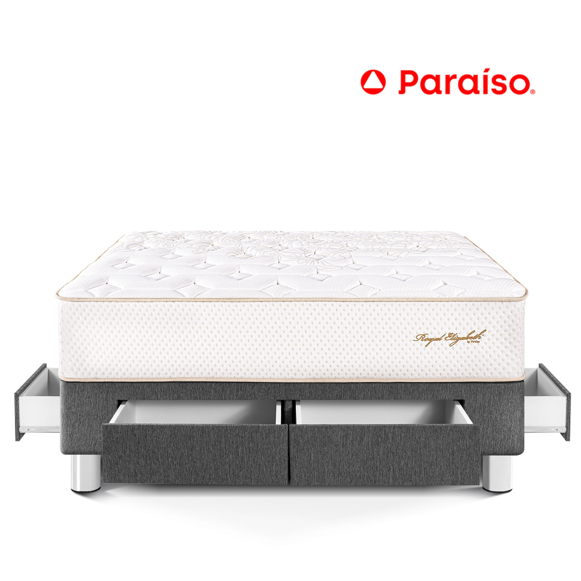 Cama Royal Elizabeth con Cajones 2 Plazas Charcoal
