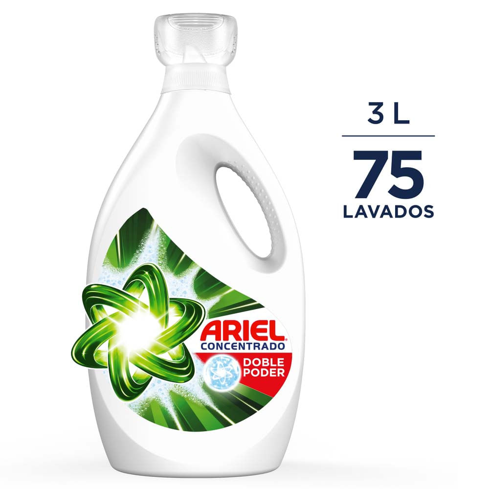 Detergente Líquido Ariel Concentrado Doble Poder 3L