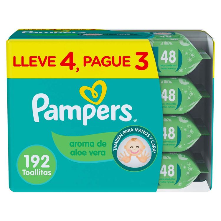 Fourpack Toallitas Húmedas Pampers Aloe Vera 48un