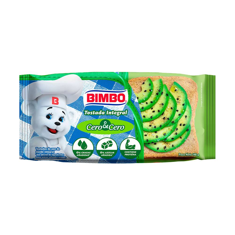 Tostadas Integrales BIMBO Cero Cero Bolsa 140g