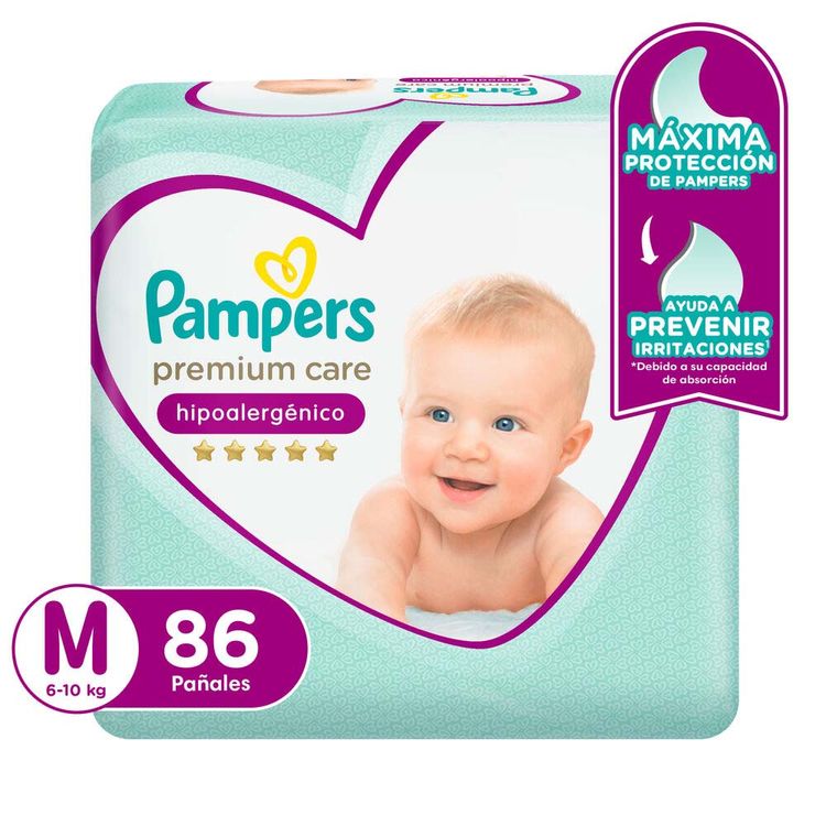 Pañales Pampers Premium Care Talla M 86un