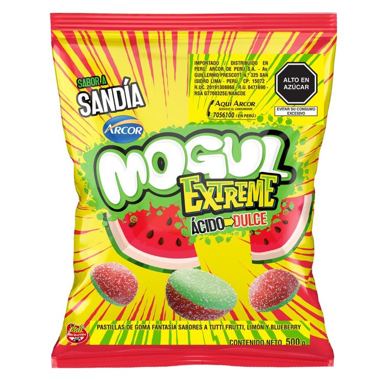 Gomitas Mogul Extreme Ácido - Dulce Sabor Sandía 500g