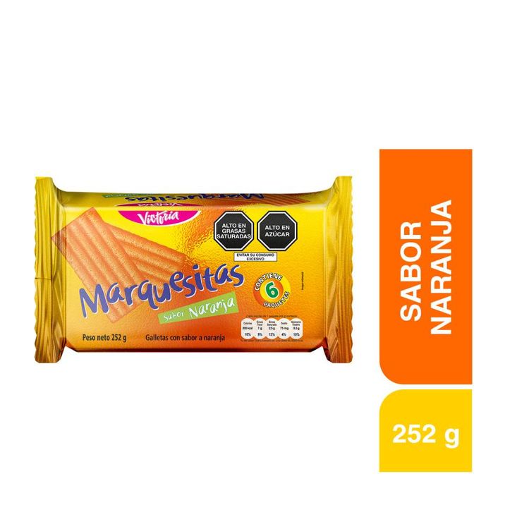 Sixpack Galletas Marquesitas Naranja 46g