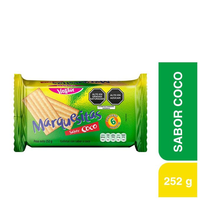 Sixpack Galletas Marquesitas Sabor Coco 46g