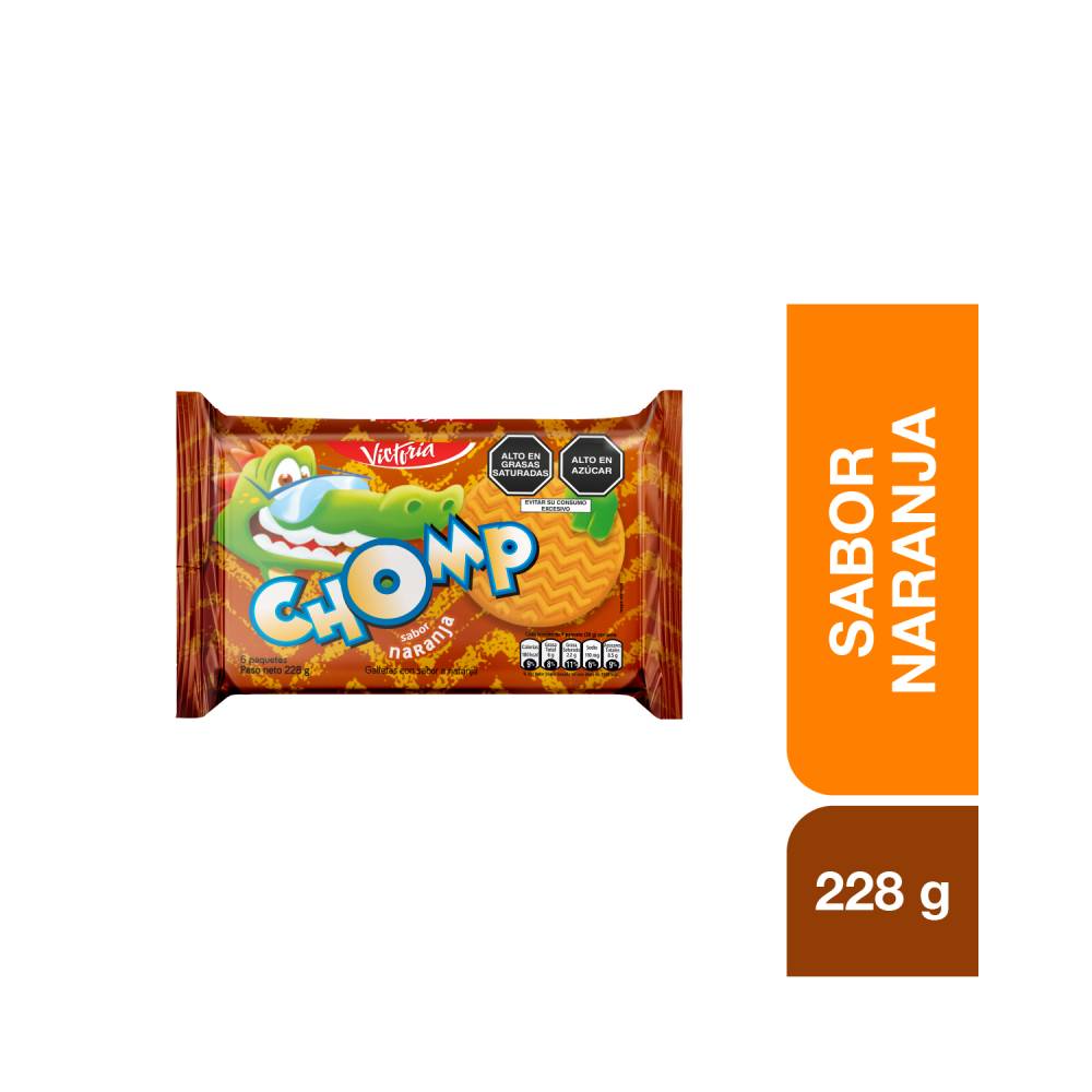 Sixpack Galletas Chomp Naranja 42g