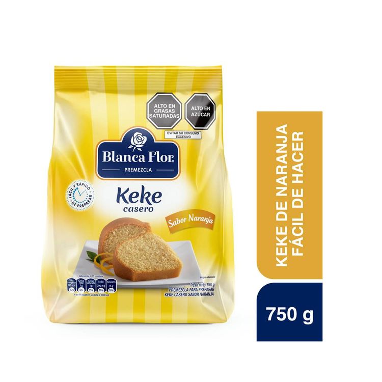 Premezcla Blanca Flor Keke Casero Sabor Naranja 750g