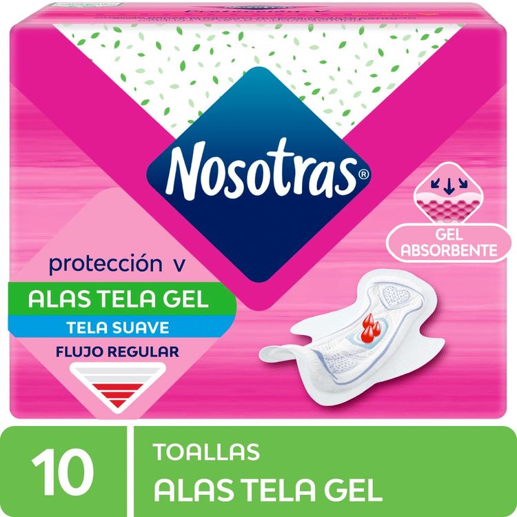 Toallas Higiénicas Nosotras Alas Tela Gel 10un