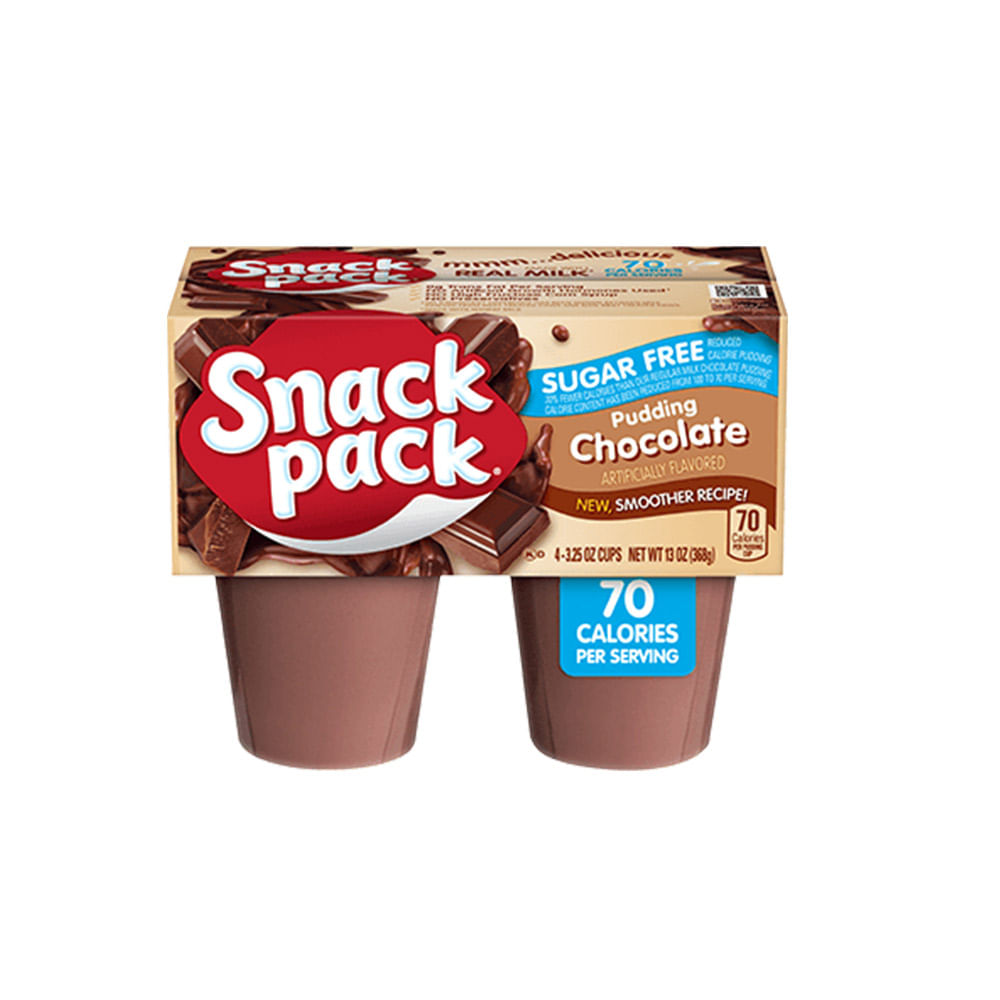 Pudín Sabor Chocolate Snack Pack Sin Azúcar 4un
