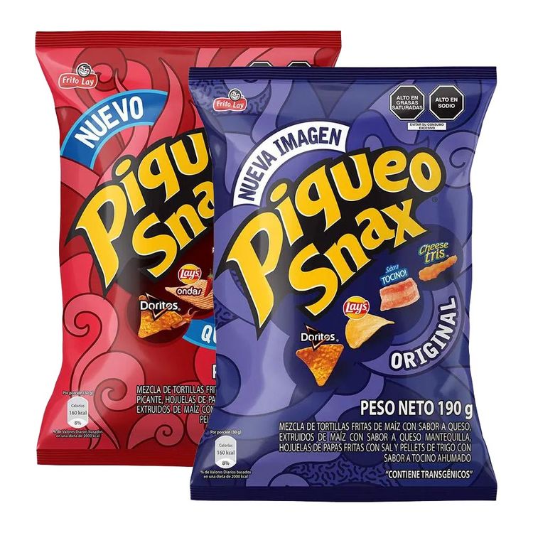Piqueo Snax Original 190g + Piqueo Snax Queso Picante 190g