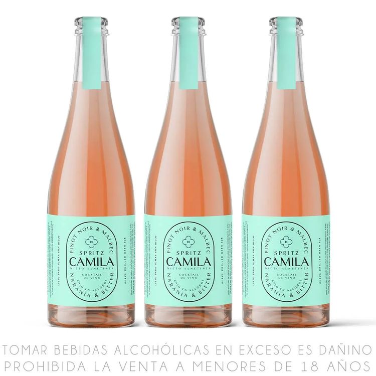 Tripack Cocktail Camila Spritz Naranja & Bitter Botella 750ml