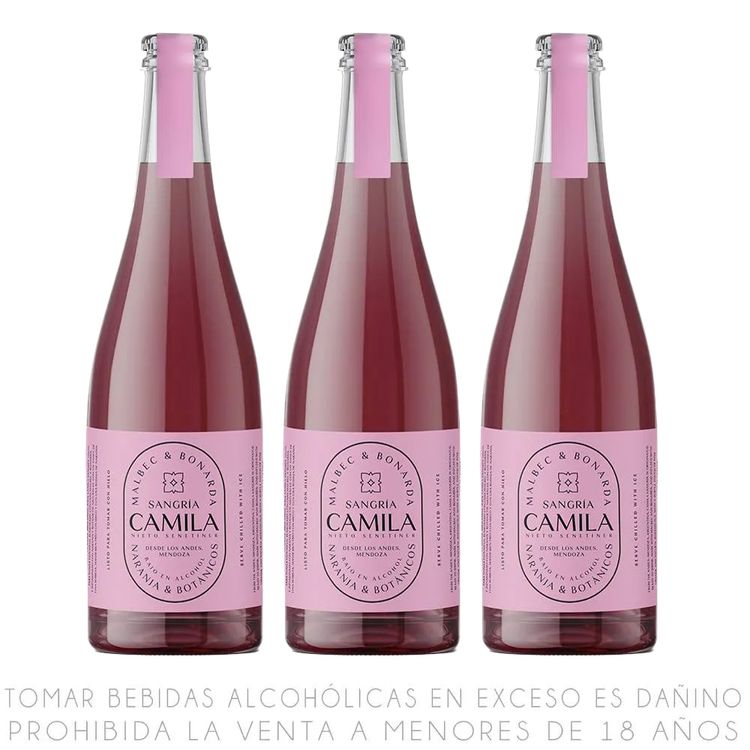 Tripack Sangría Camila Naranja & Botánicos Botella 750ml