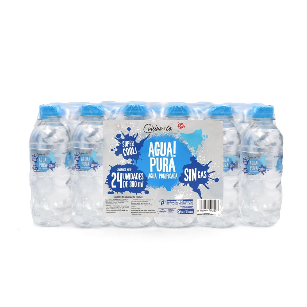 Agua Purificada Cuisine & Co Sin Gas 380ml 24un