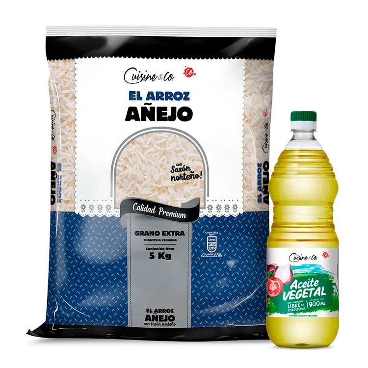 Pack Cuisine & Co: Arroz Extra Añejo 5kg + Aceite Vegetal 900ml