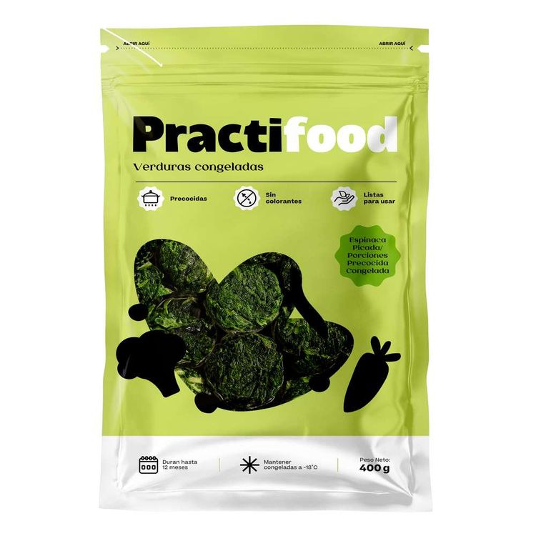 Espinaca Porcionada Precocida Practifood 400g
