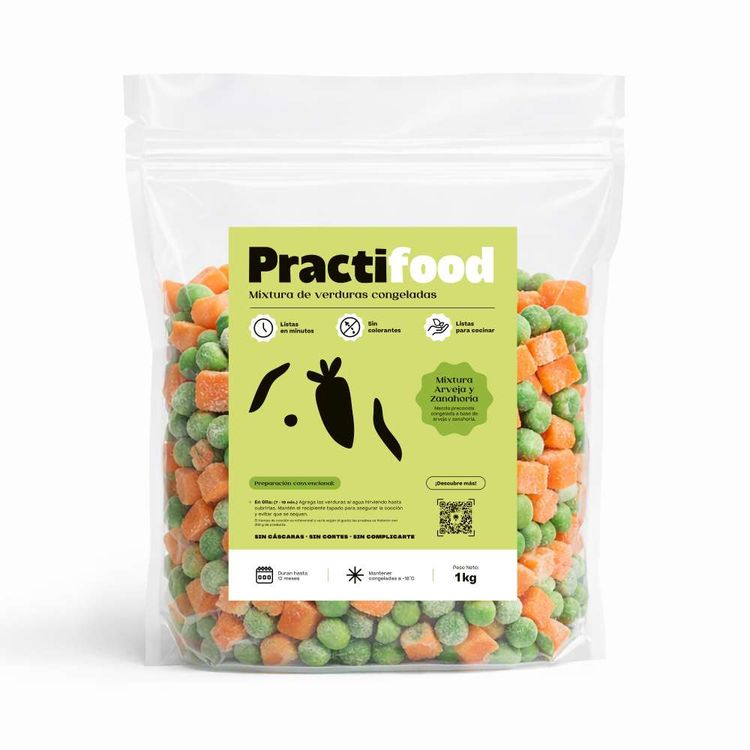 Mixtura Arveja y Zanahoria Precocida Practifood 1kg