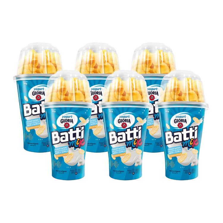 Sixpack Yogurt Gloria Battimix Vainilla con Hojuelas 125g