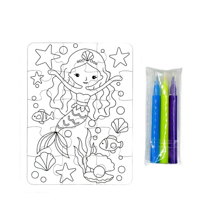 Rompecabeza para Colorear Sirena Rompecabeza para Colorear Sirena