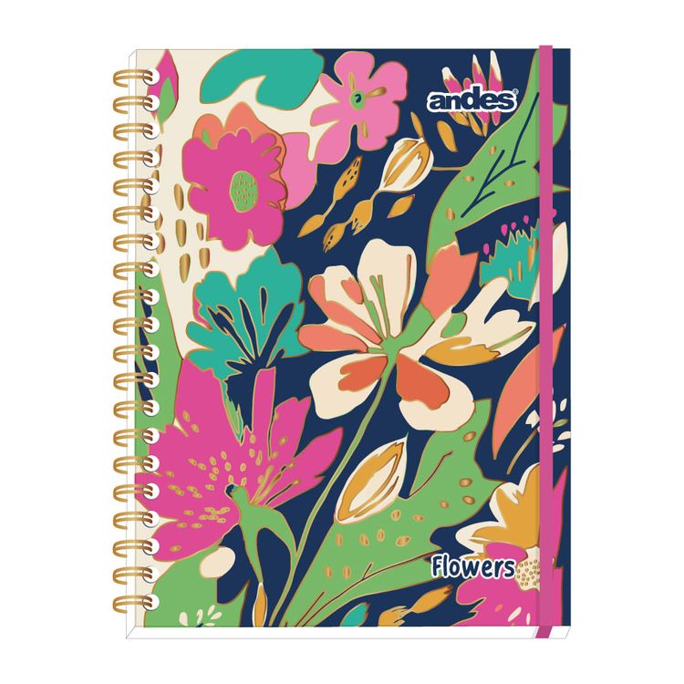 Cuaderno Espiral Andes A4 160H Flowers Tapa Dura Surtido