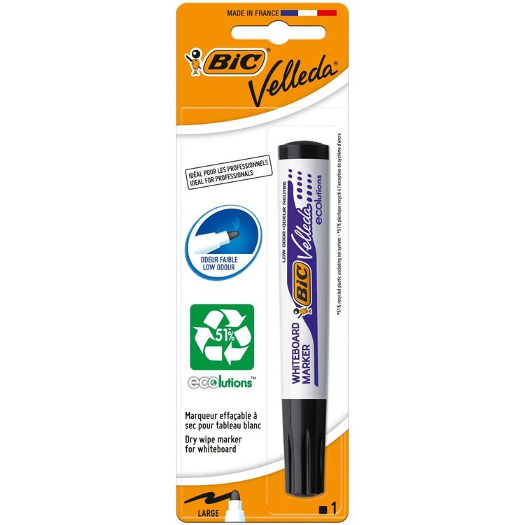 Marcador Largo Bic Black Velleda 1un PLUMON VELLEDA 1701 ECO BL1 BLACK EU