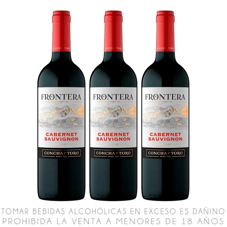 Tripack Vino Tinto Frontera Concha y Toro Botella 750ml
