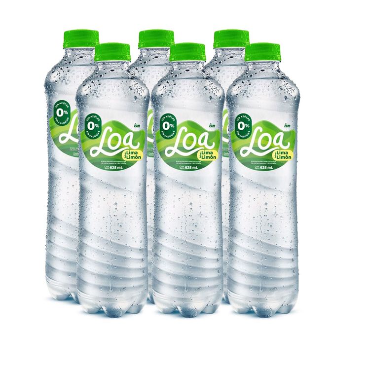 Sixpack Bebida Gasificada Loa Sabor Lima Limón Botella 625ml