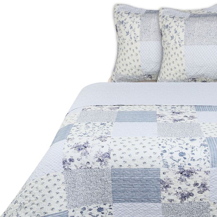 Quilt False Patch Sarah Miller 2 Plazas Rosado