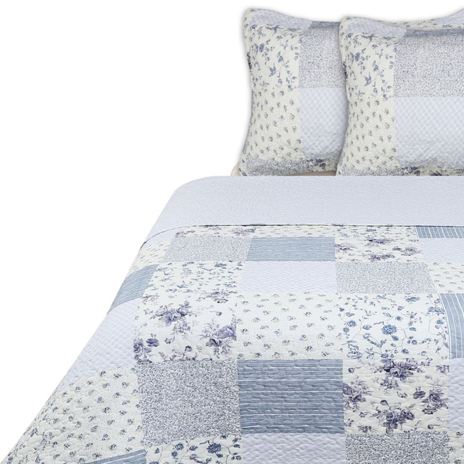 Quilt False Patch Sarah Miller 2 Plazas Rosado