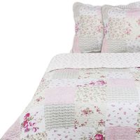 Quilt False Patch Sarah Miller 2 Plazas Rosado