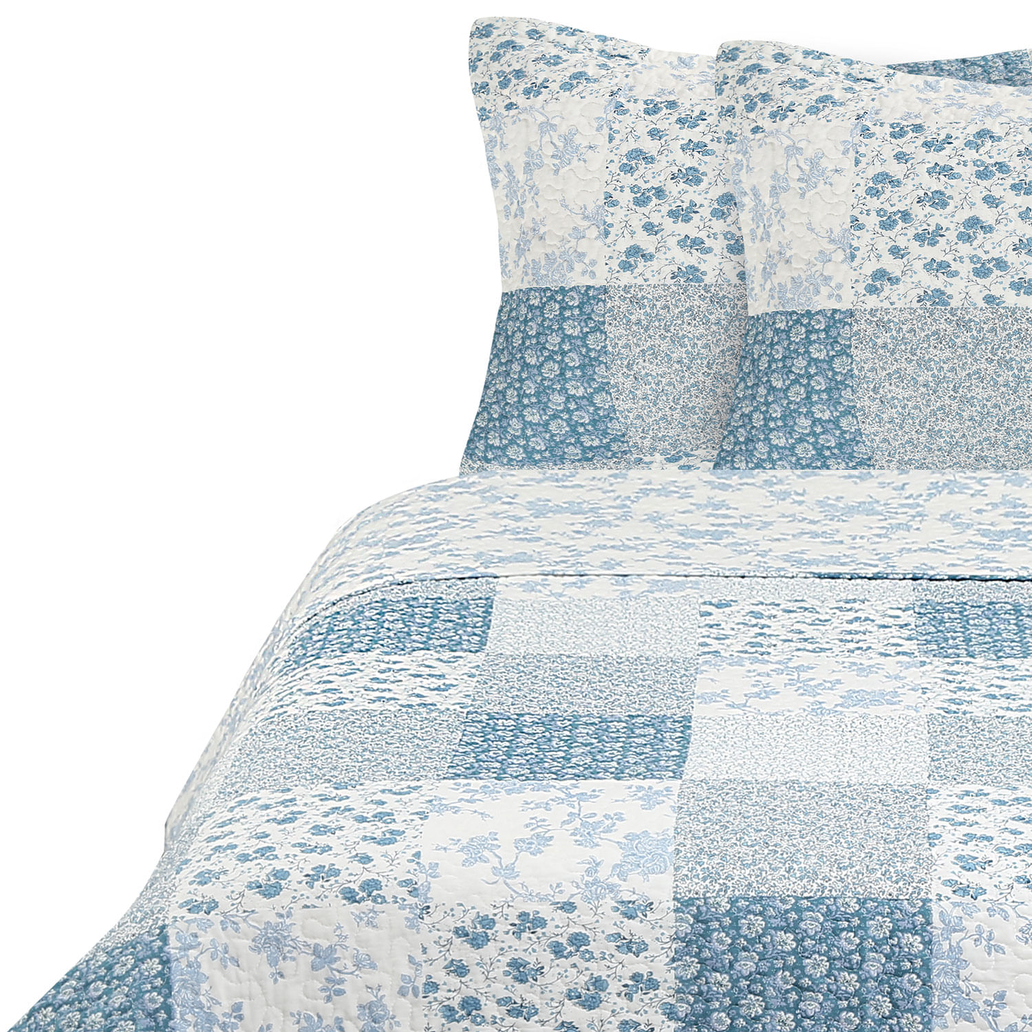 Quilt False Patch Sarah Miller Queen Plaza Rosado