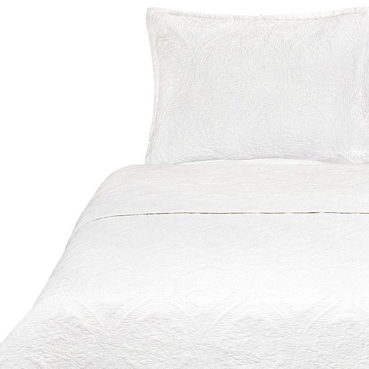 Quilt Unicolor Sarah Miller White 1.5 Plaza Blanco