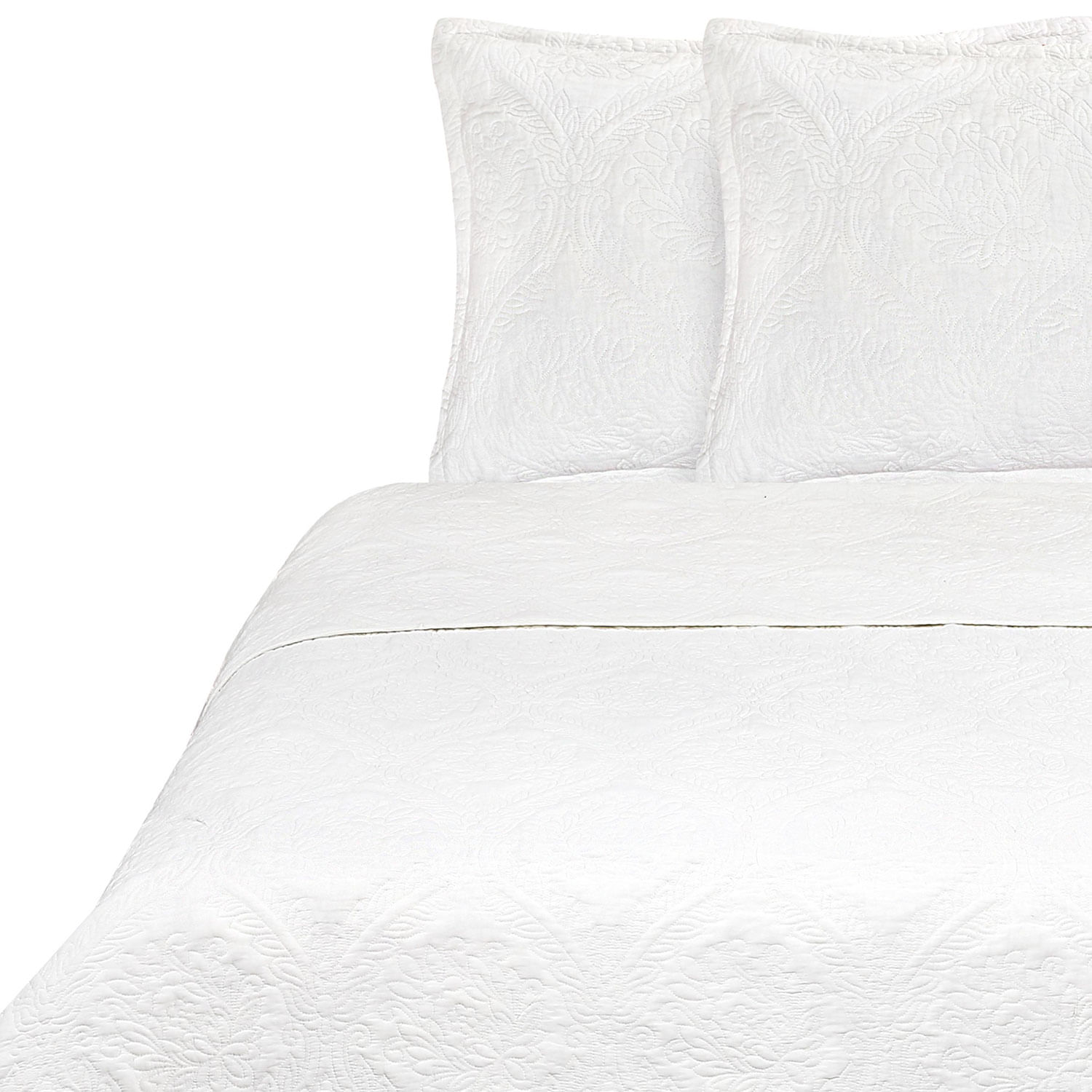 Quilt Unicolor Sarah Miller White Queen Plaza Blanco