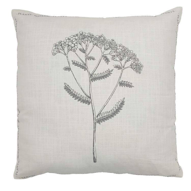 Cojin Serigrafia 45x45cm Flor Gris