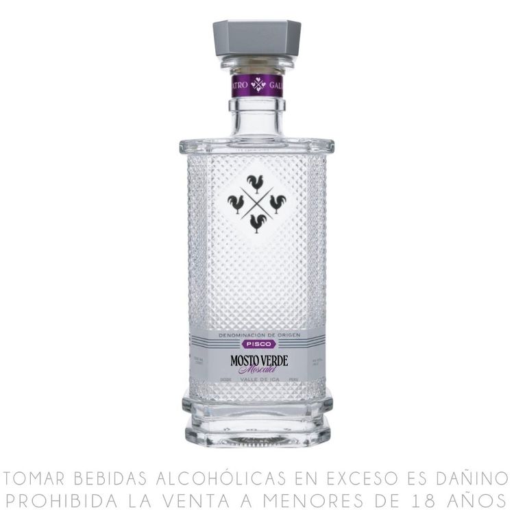 Pisco Mosto Verde Moscatel Cuatro Gallos Botella 700ml