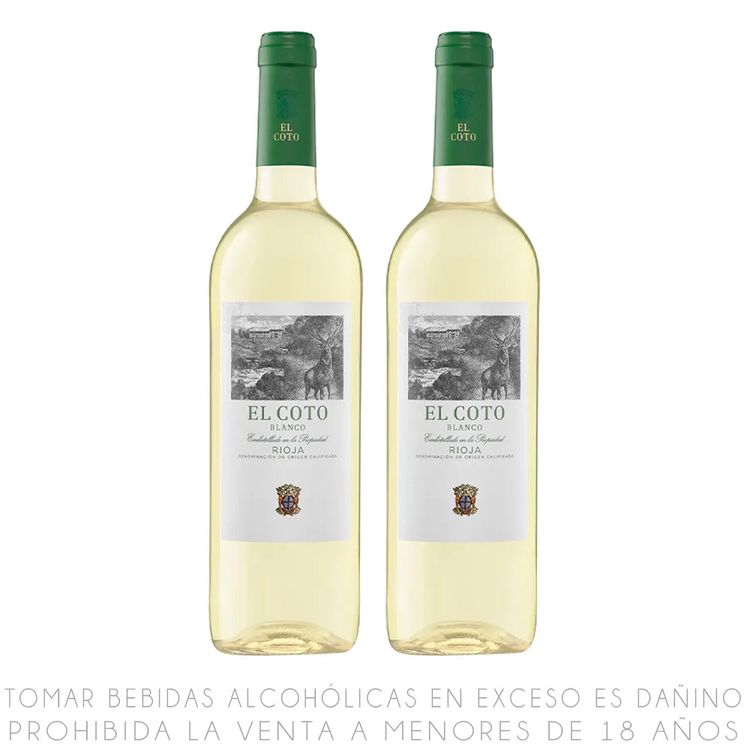 Twopack Vino Blanco Blend El Coto Botella 750ml