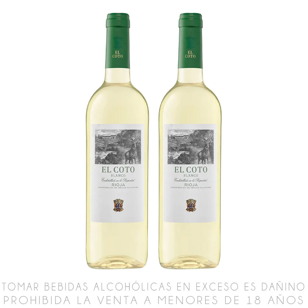 Twopack Vino Blanco Blend El Coto Botella 750ml