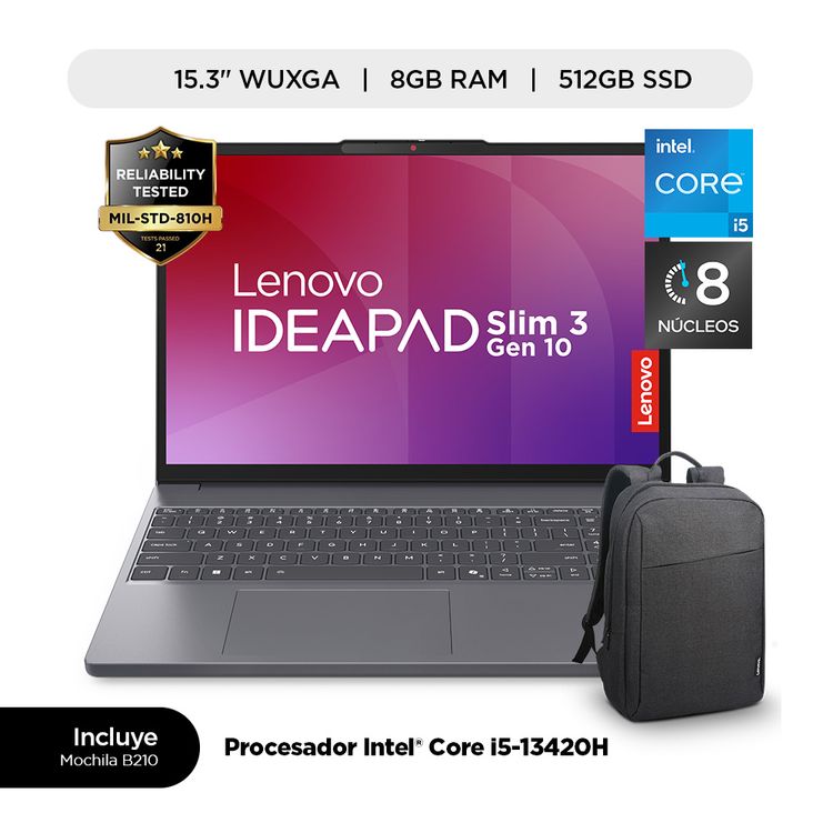 Laptop Lenovo Ideapad Slim 3i 13va Gen Intel Core i5 8GB RAM 512GB SSD 15.3