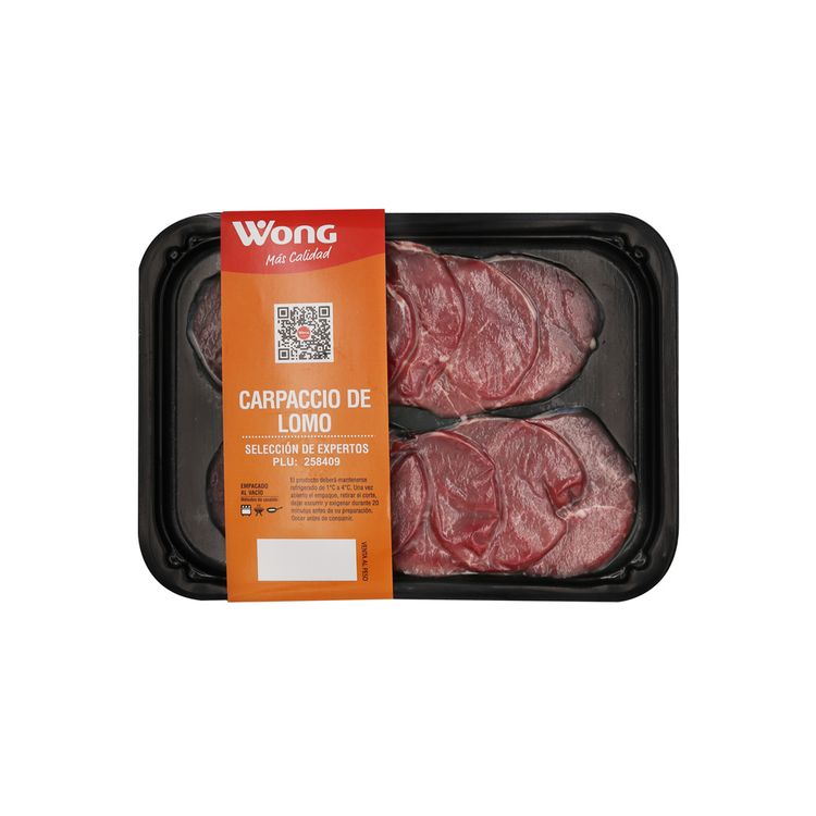 Carpaccio de Lomo Skin Pack Wong x kg