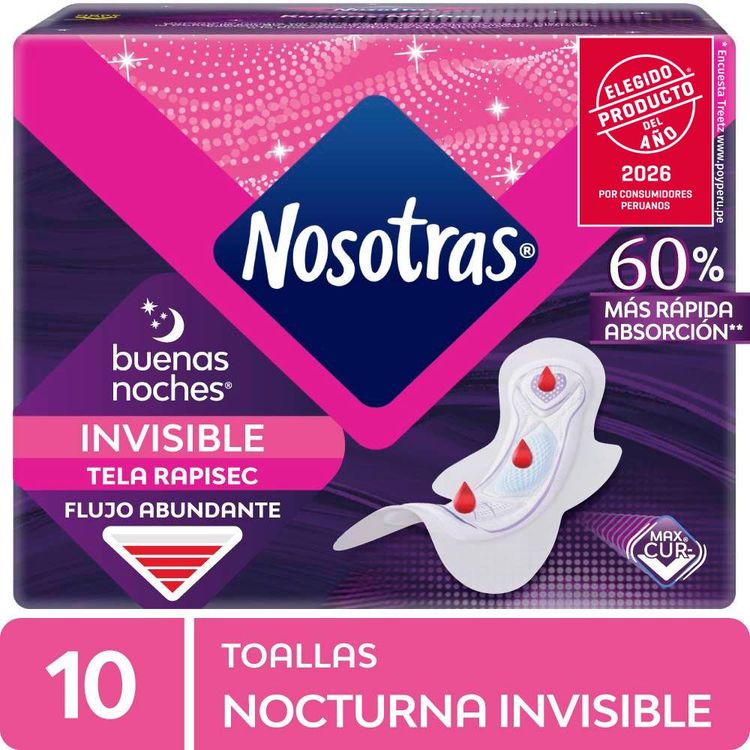 Toallas Higiénicas Nosotras Buenas Noches Invisible Rapisec 10un
