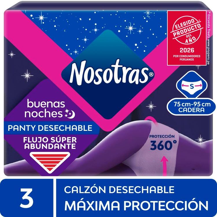 Calzón Desechable Nosotras Buenas Noches Talla S 3un