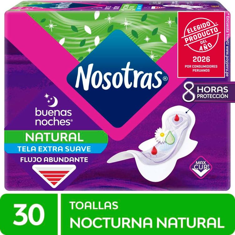 Toallas Higiénicas Nosotras Buenas Noches Natural 30un