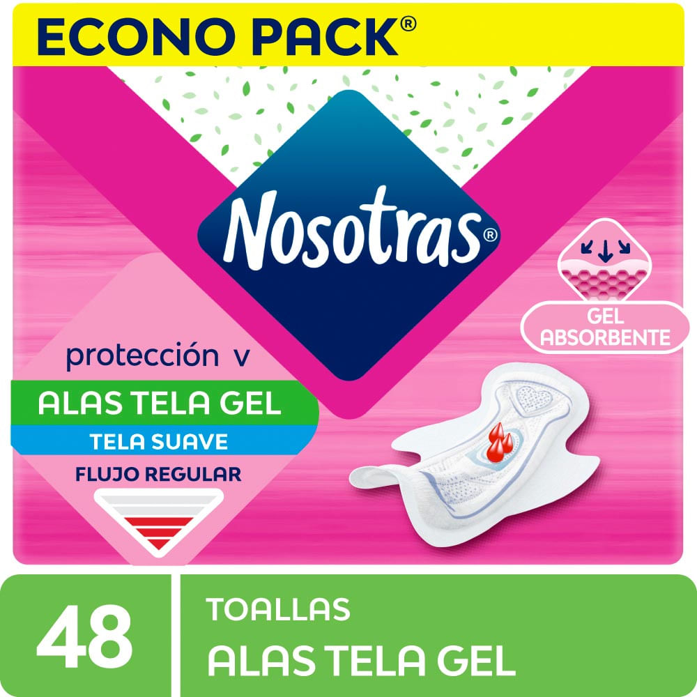 Toallas Higiénicas Nosotras Tela Gel 48un