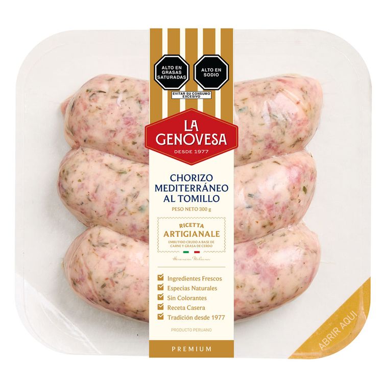 Chorizo Mediterráneo al Tomillo La Genovesa 300g