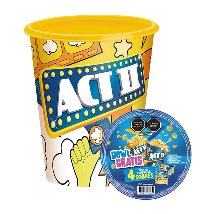 Pack Act II: Pop Corn 4un + Bowl Surtido