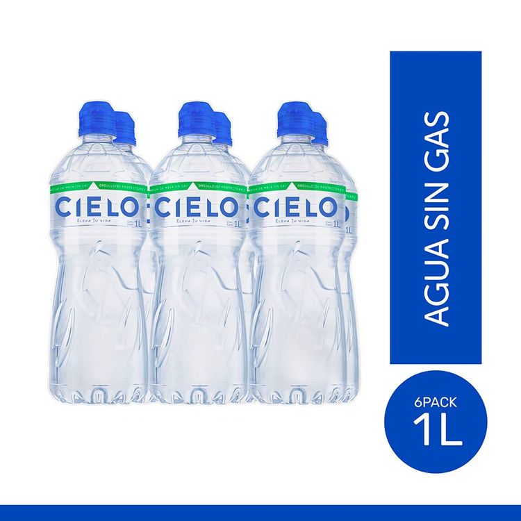 Sixpack Agua de Mesa Sin Gas Cielo Botella 1L