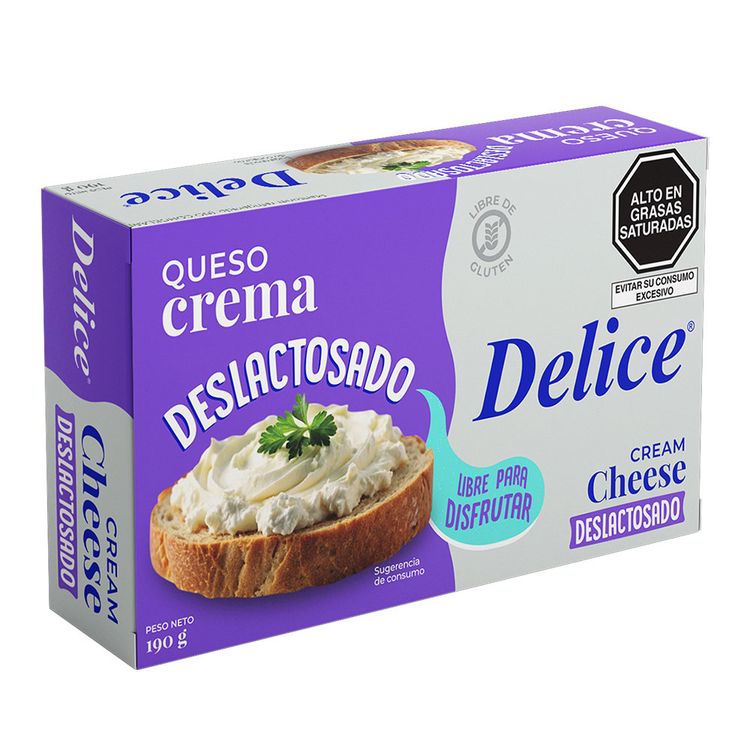 Queso Crema Deslactosado Delice 190g