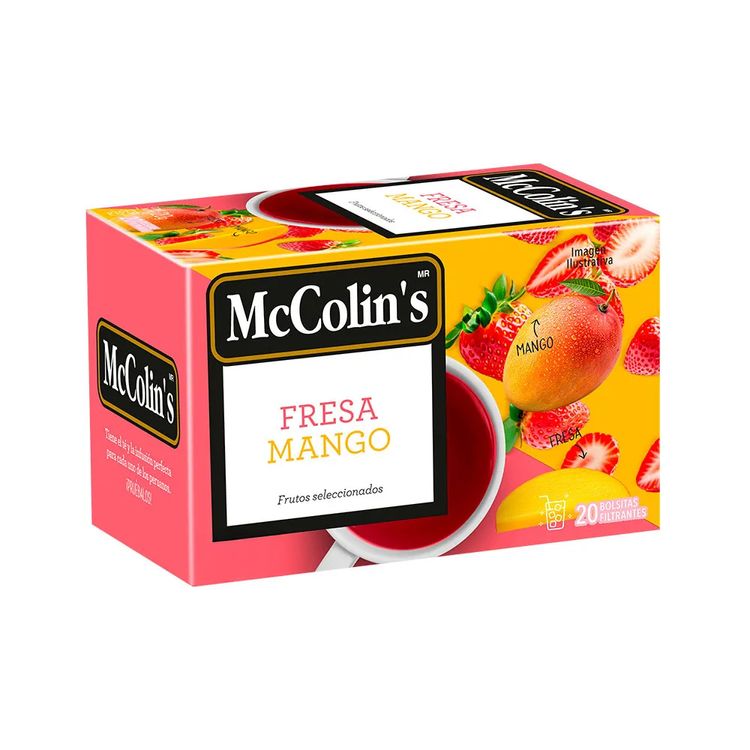 Infusión Sabor Fresa Mango McColin's 25un